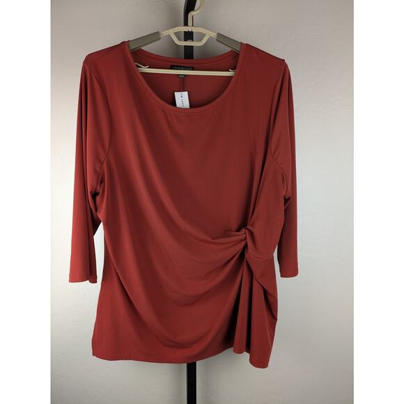 NWT Lane Bryant size 22/24 Rust Twist Detail 3/4 Length Sleeve Knit Top - Picture 1 of 6